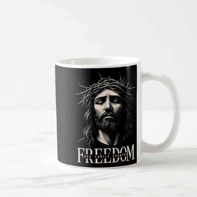 Caneca De Café Hugvyn Dom Jesus Christian Face Crown God Family C (Direita)