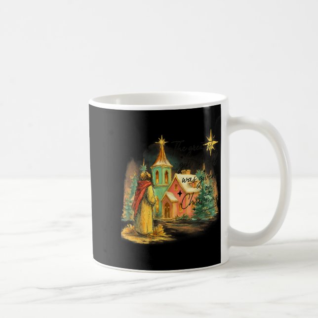 Caneca De Café Hugvyn Greatest Gift Of All Religious Christmas Na (Direita)