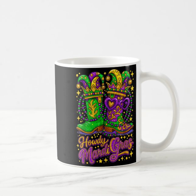 Caneca De Café Hugvyn Howdy Mardi Gras Western Boot Cowgirl Louis (Direita)