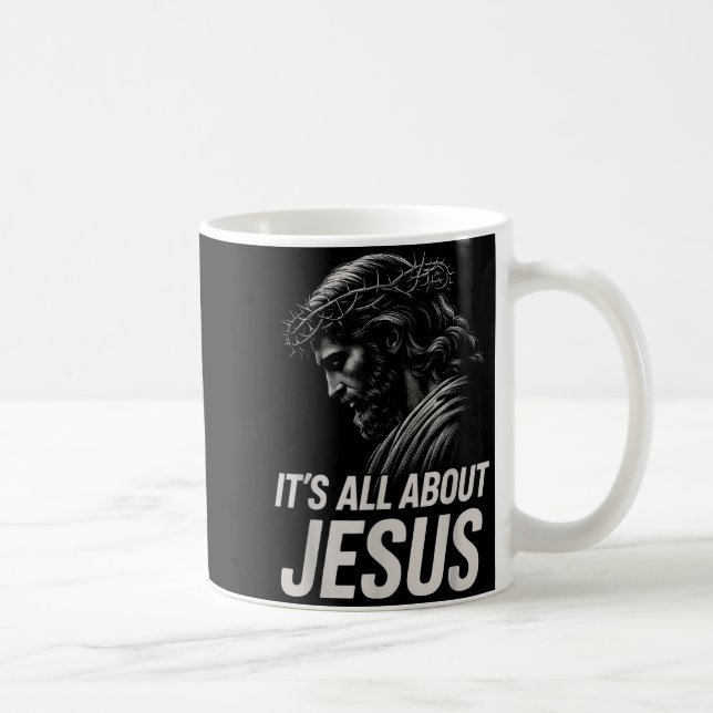Caneca De Café Hugvyn Its All About Jesus Christian Faith Patriot (Direita)