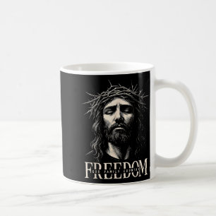 Caneca De Café Hugvyn Liberdade Jesus Cristão Rosto Coroa Deus Fa