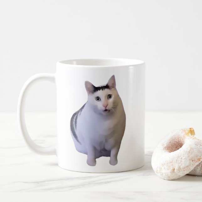 Caneca De Café Huh Cat Memória Mug Duplo Lado (Com Donut)