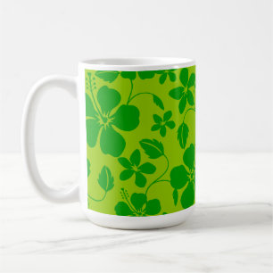 CANECA DE CAFÉ HULA HAVAIANA (HIBÍSCO) LIMÃO VERDE