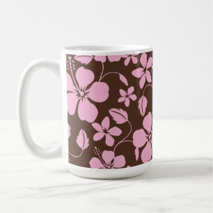 CANECA DE CAFÉ HULA HAWAIANA (HIBÍSCO) MARROM/ROSA