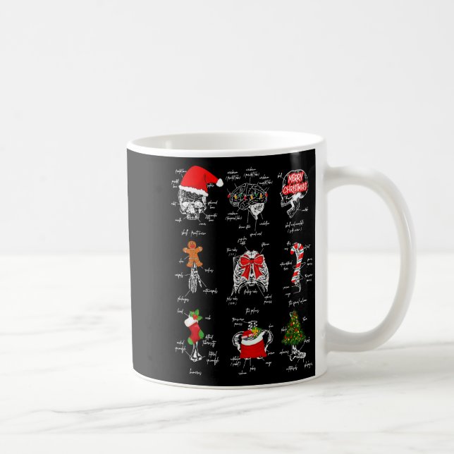 Caneca De Café Human Skeleton Anatomy Christmas Medical Student X (Direita)