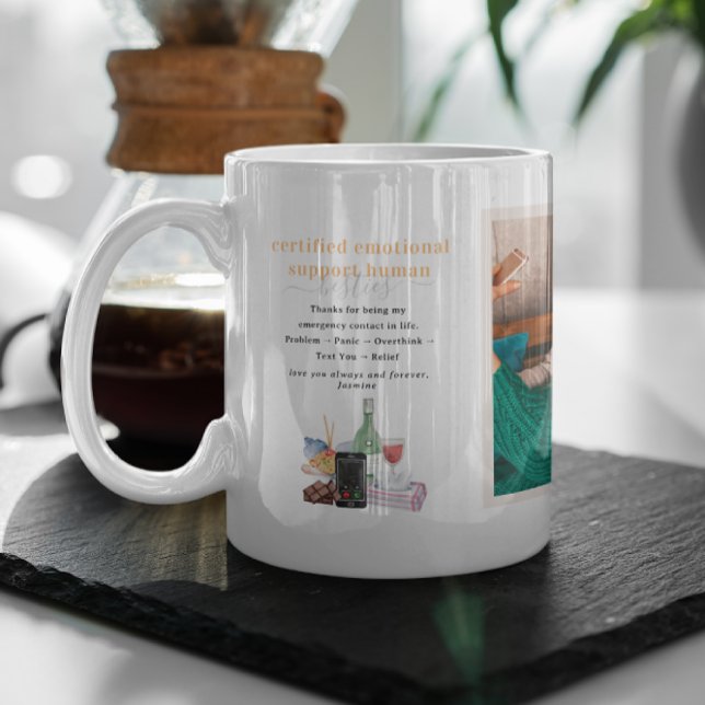 Caneca De Café Humano de Apoio Emocional Certificado | Foto dos A (Criador carregado)