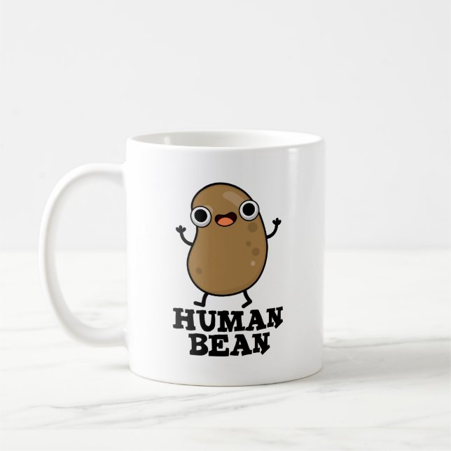 Caneca De Café Humano Engraçado De Bean Humano Ser Canhoto (Esquerda)