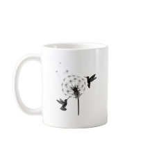 Hummingbird and Dandelion Flower Nature Art