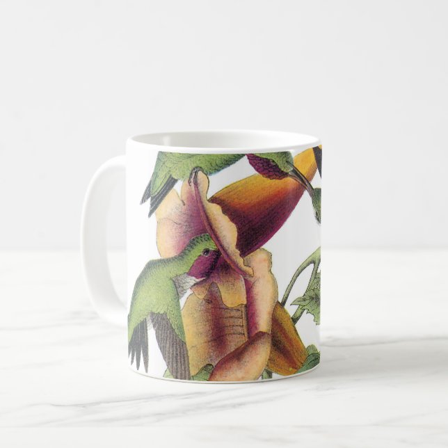 Caneca De Café Hummingbird com garganta de rubi por Audubon (Frente Esquerda)