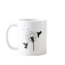 Hummingbird e Dandelion Flor Nature Art