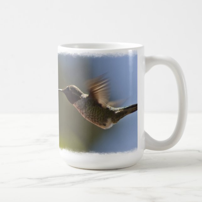 Caneca De Café Hummingbird em Voo Branco (Direita)