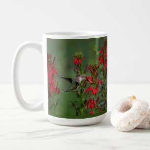 Caneca De Café Hummingbird Na Flor Cardeal