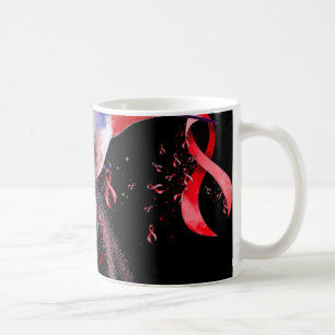 Caneca De Café Hummingbird Segurando Borgonha Cérebro de Fita Ane