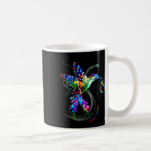 Caneca De Café Hummingbird Segurando Quebra-cabeça de Autismo de
