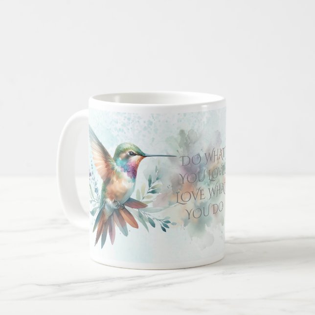 Caneca De Café Hummingbird Watercolor (Frente Esquerda)
