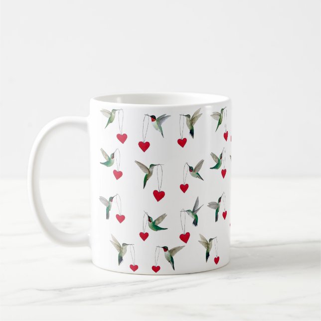 Caneca De Café Hummingbirds Valentine's Day (Esquerda)