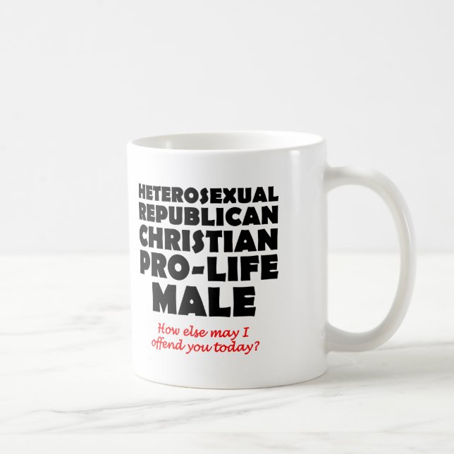 Caneca De Café Humor Cristão de Mug, Masculino Republicano Ofensi (Direita)