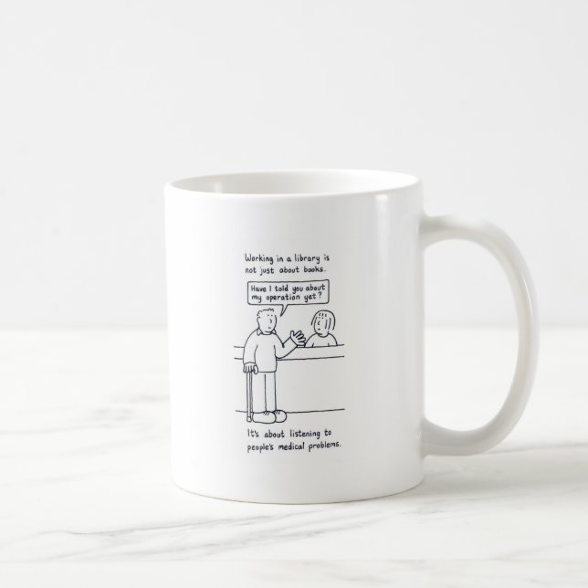Caneca De Café Humor da biblioteca, cliente dos desenhos animados (Direita)