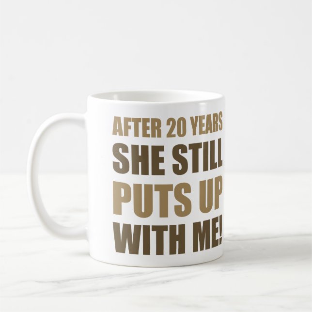 Caneca De Café Humor de 20 no Aniversário (Esquerda)