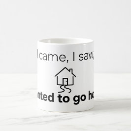 Caneca De Café Humor de Introvertido Cheguei Vi Quis ir para Casa