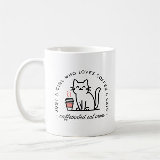 Caneca De Café Humor de mãe de gato e viciada em café
