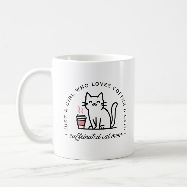 Caneca De Café Humor de mãe de gato e viciada em café (Esquerda)