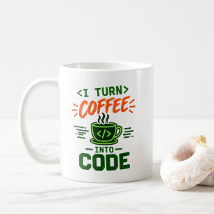 Caneca De Café Humor de Programador de TI Eu Transformo Café em C