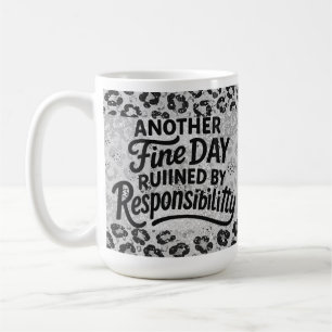 Caneca De Café Humor de Responsabilidade com Estampa de Leopardo