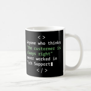 Caneca De Café Humor de suporte técnico para atendimento ao clien