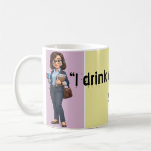 Caneca De Café Humor de Trabalho em Casa