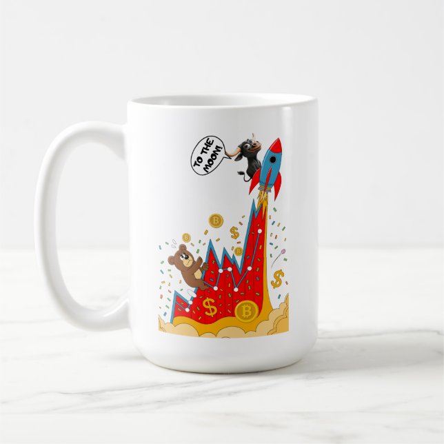 Caneca De Café Humor do Mercado de Criptomoedas e Ações (Esquerda)