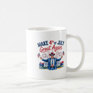 Caneca De Café Humor Engraçado Trump Faça 4 De Julho Grande Novam