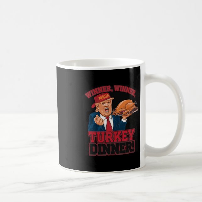 Caneca De Café Humor Engraçado Vencedor do Trump Janta Turquia (Direita)