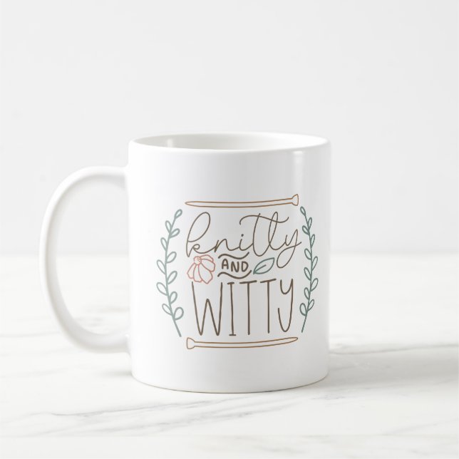 Caneca De Café Humor Knitting Knitty E Slogan Testemunha (Esquerda)