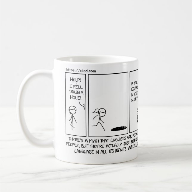 Caneca De Café humor linguista xkcd - Georgetown OLE (Esquerda)