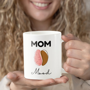 Caneca De Café Humor Mãe Café Cérebro Design Minimalista