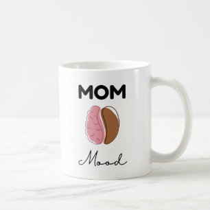 Caneca De Café Humor Mãe Café Cérebro Design Minimalista