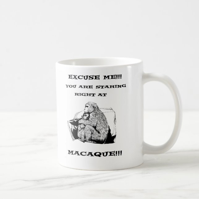 Caneca De Café humor ofensivo macaco engraçado (Direita)