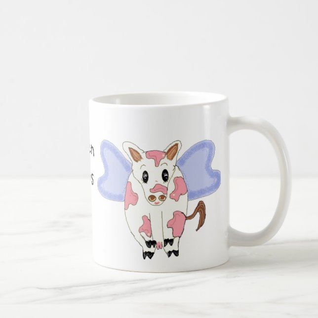 Caneca De Café Humor Quando Vacas Voam (Direita)