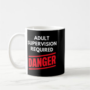 Caneca De Café Humor Sarcástico Requer Supervisão de Adultos