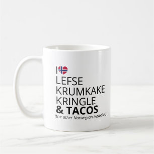 Caneca De Café Humor sobre Comida Escandinava Lefse & Tacos