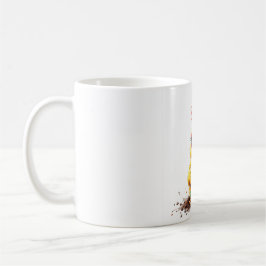 Caneca de café humorística com desenho de galinha