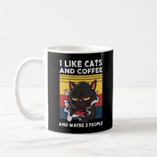 Caneca De Café Humorístico Eu Gosto De Gatos E Café E Talvez 3 Pe