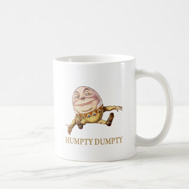 CANECA DE CAFÉ HUMPTY DUMPTY SÁBIO NUMA PAREDE - RIME DE ENFERMEI (Direita)