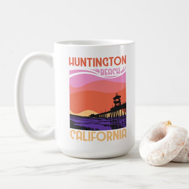 Caneca De Café Huntington Beach California (Com Donut)