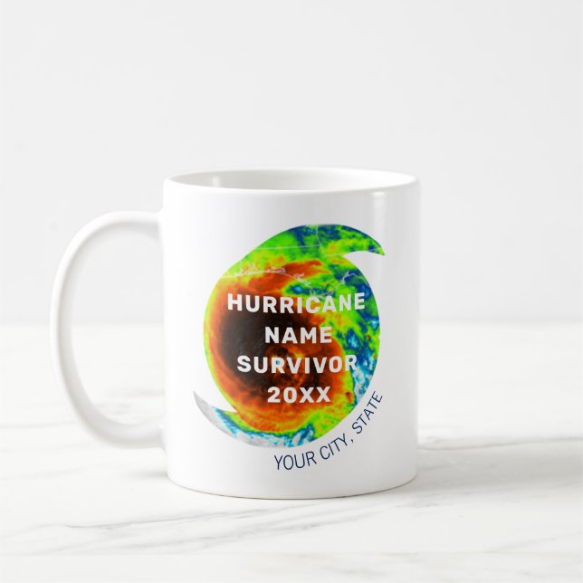 Caneca De Café HURRICANO SOBREVIVOR Personalizado Comemorativo (Esquerda)