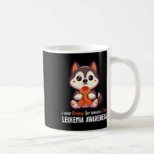Caneca De Café Husky Eu Uso Laranja Por Alguém Que Eu Amo Leucemi