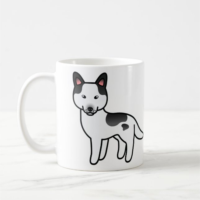 Caneca De Café Husky Siberiano Cartoonista Piebald Preto (Esquerda)