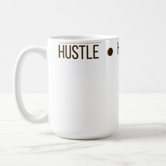 Caneca De Café Hustle, Home, Heart: Design de conforto motivacion (Esquerda)
