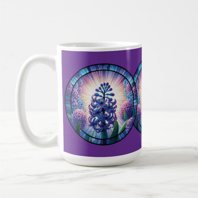 Caneca De Café Hyacinth Stainth Glass Art (Esquerda)